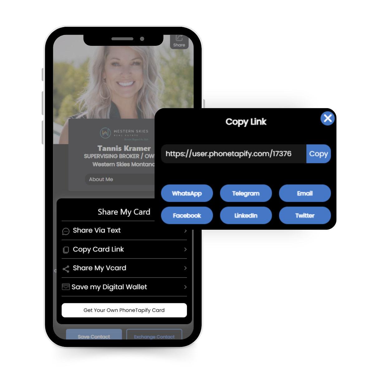 Copy and Share Free Digital Business Card