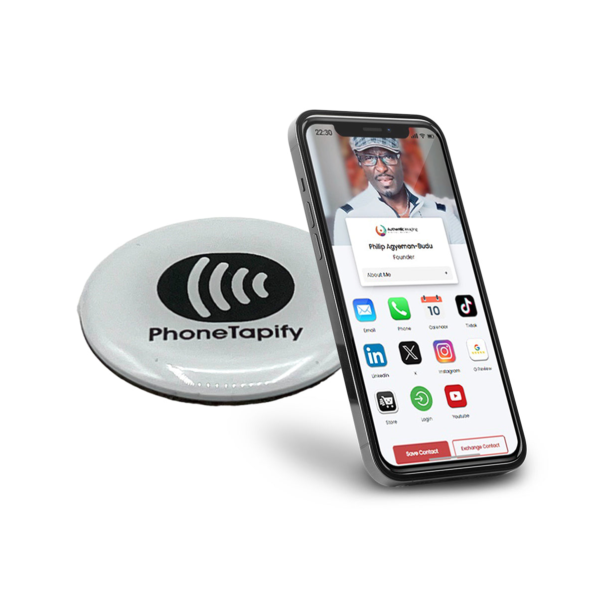 NFC Business card Adhesive Phone Button