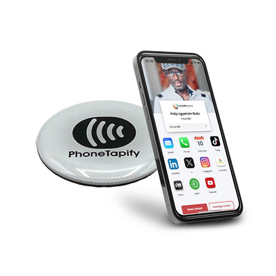 NFC Dot Sticker - Compact Waterproof Tag for Easy Contact Sharing