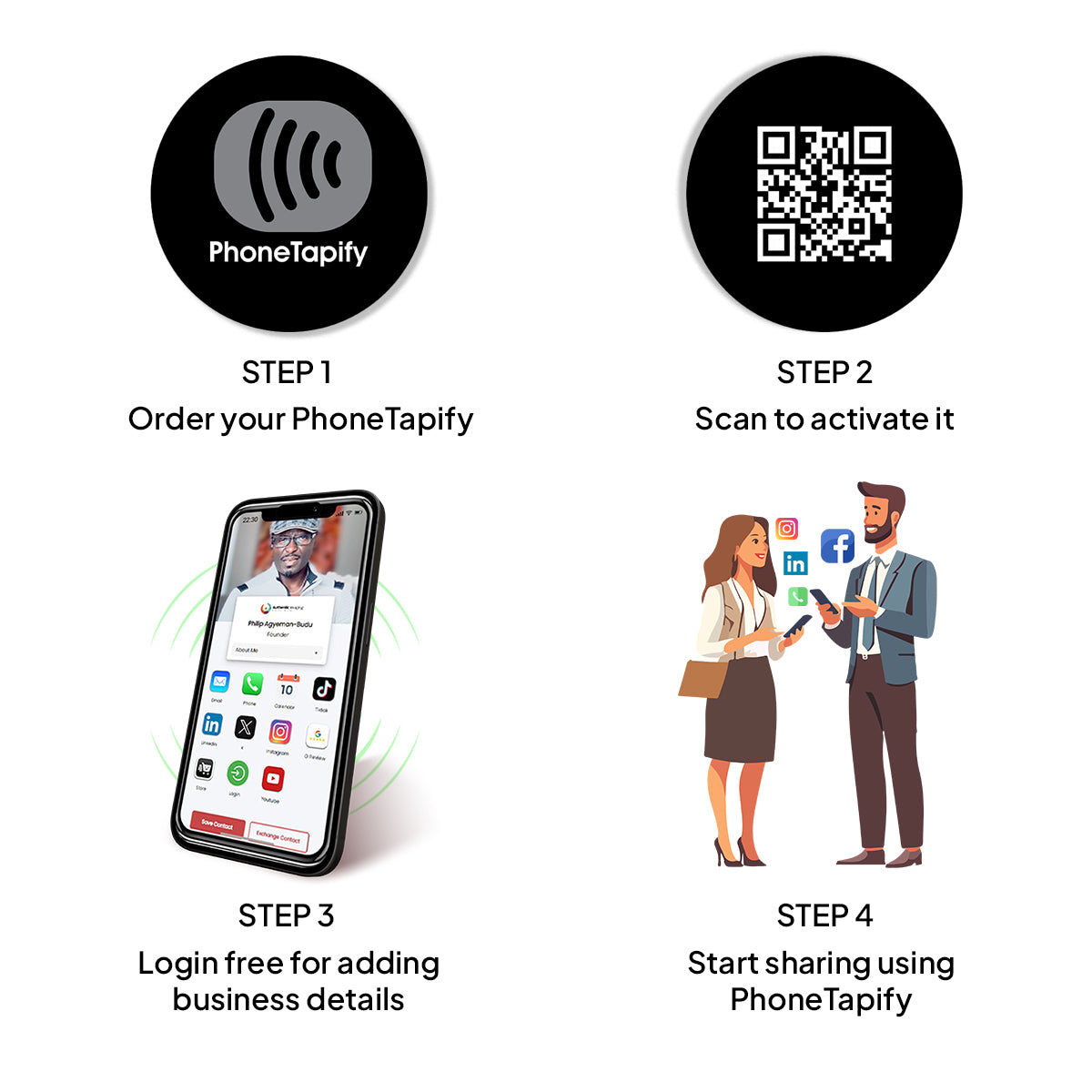 NFC Business card Adhesive Phone Button