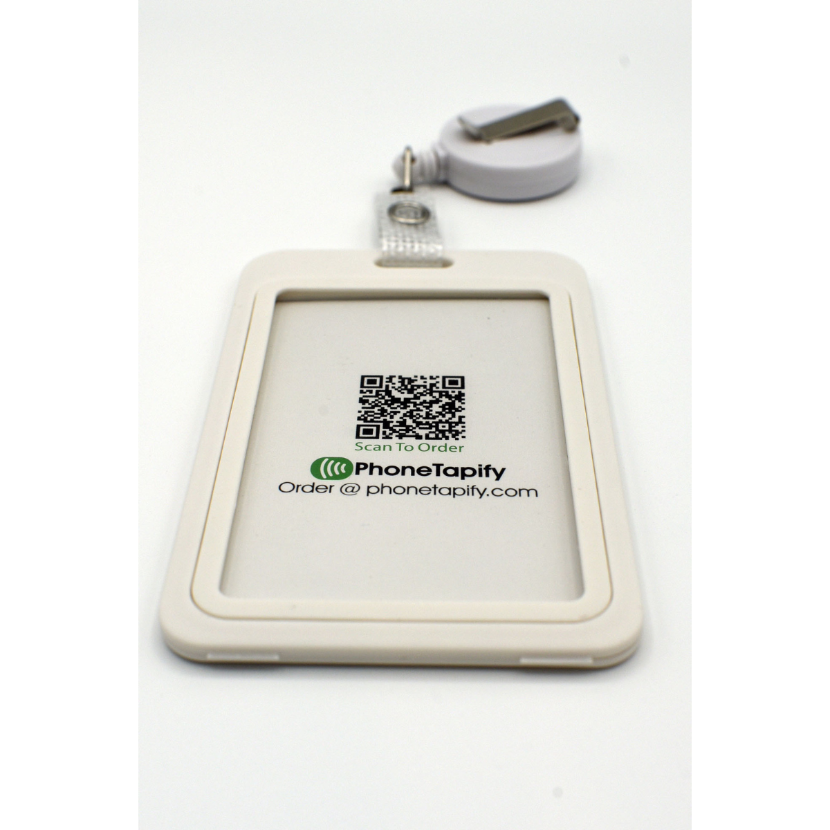 NFC Transparent Cardholder - Neck Lanyard and Pants Clip Included - Tap NFC Phones and Read QR Codes - Collect Google Reviews - 6